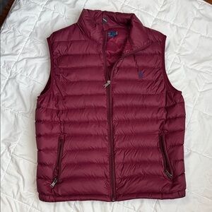 Ralph Lauren Burgundy Puffer Vest